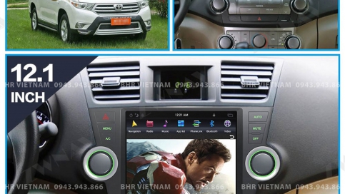 Màn hình DVD Android Tesla Toyota Highlander 2007 - 2013